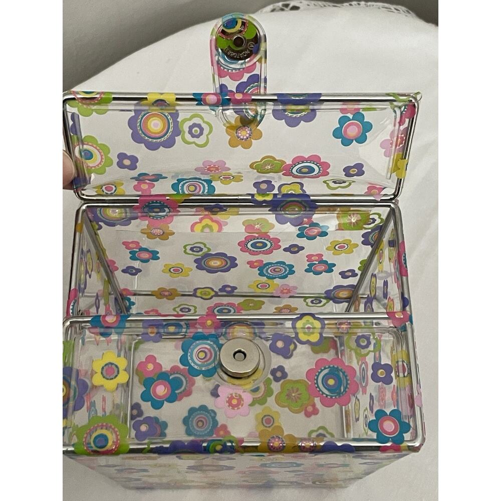 Caboodles Y2K Flower Power Takeout Box Purse Novelty Bag Acrylic Makeup Case - Picture 7 of 11